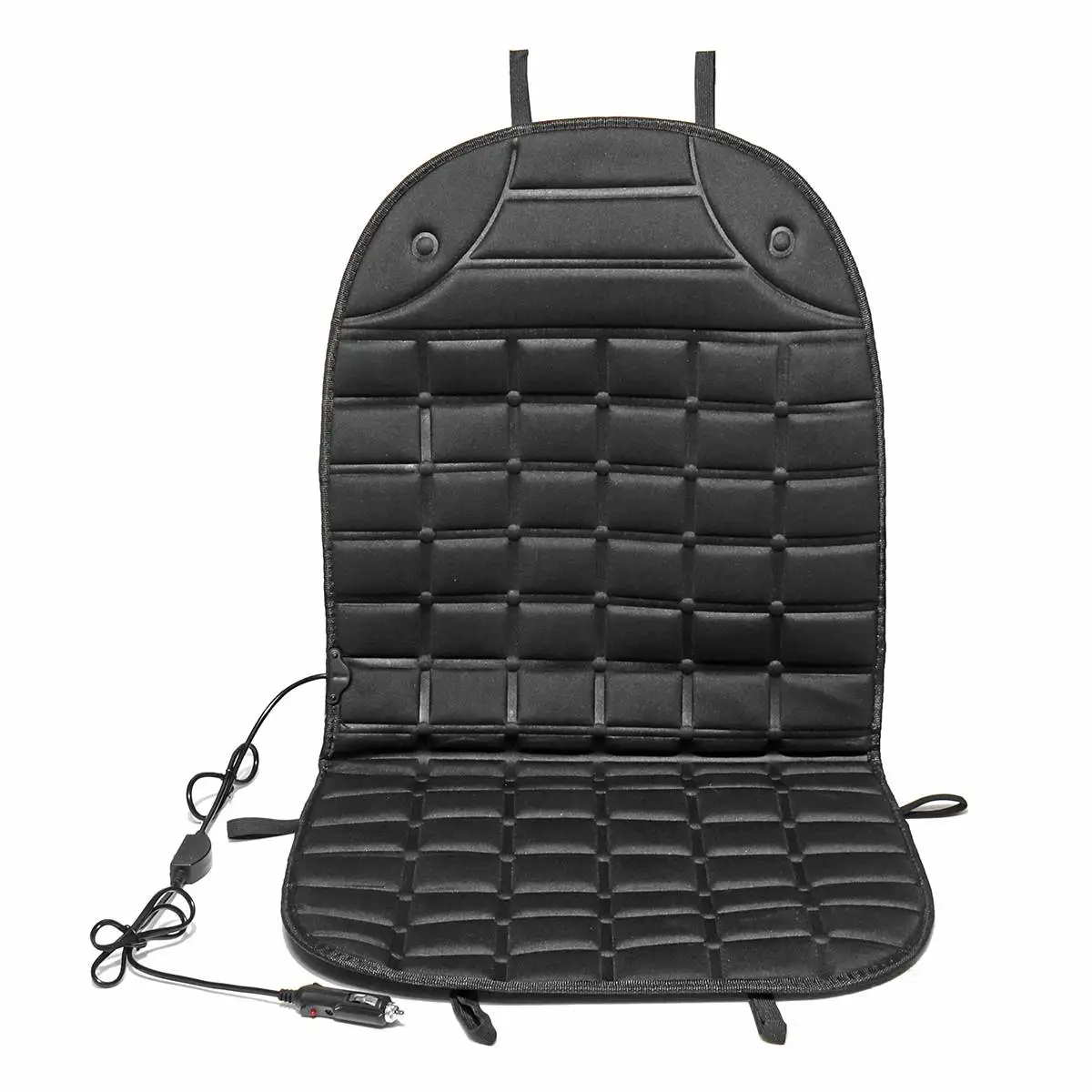Автомобильный обогреватель подушка для сиденья DC 12V 45W чехлы для сидений с подогревом теплая зимняя подушка с подогревом - Название цвета: Черный