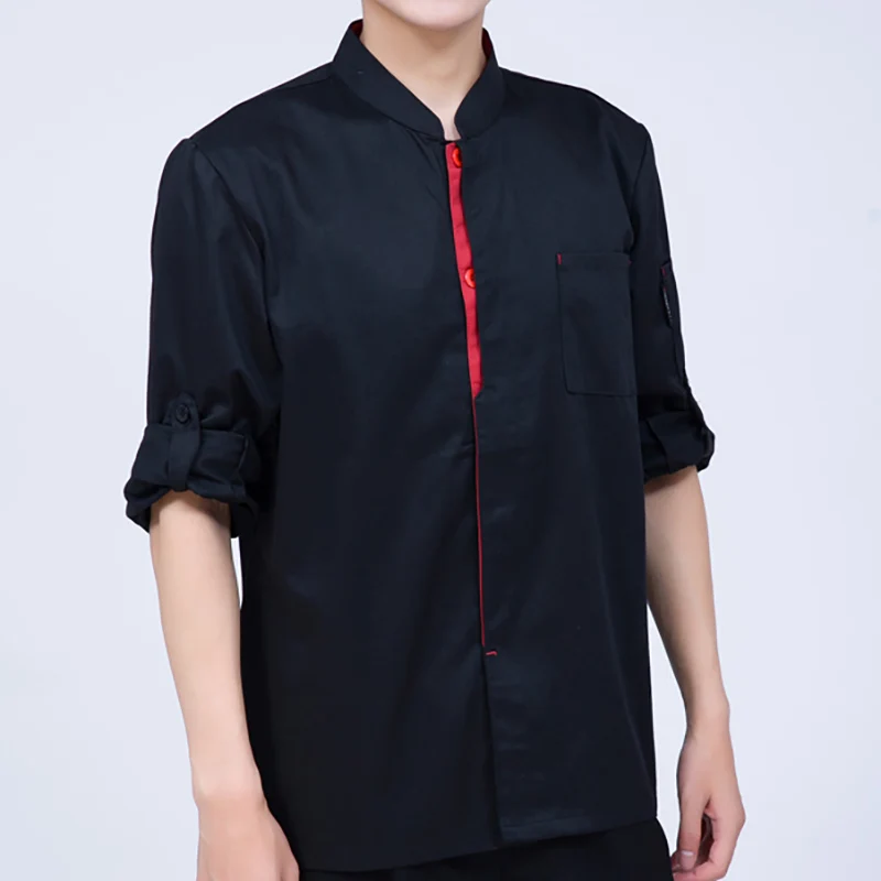 Long Sleeve Унисекс шеф-повар куртка tLong/короткий рукав форма офицантки китель повара Для мужчин Для женщин рубашки для официантов одежда общественного питания пекарня одежда - Цвет: Long Sleeve