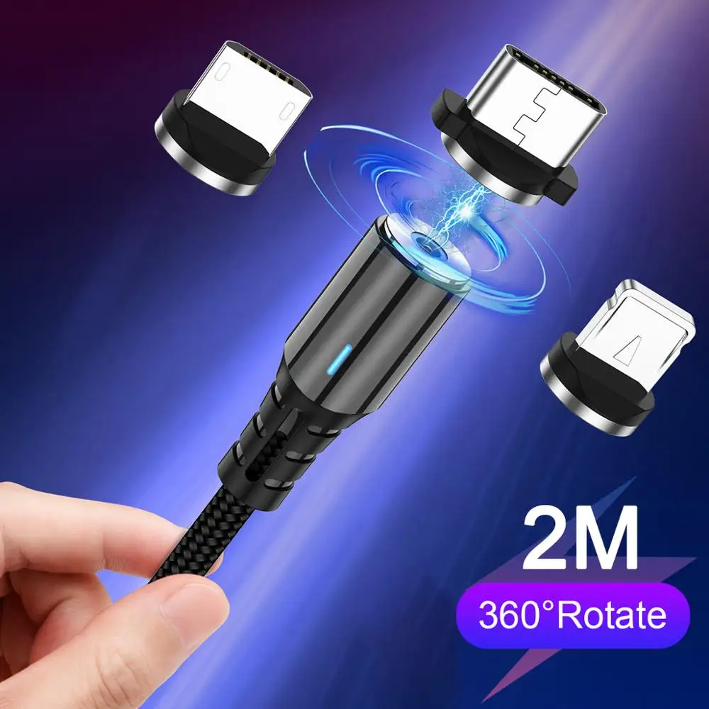 Магнитный кабель USLION USB Type C для Samsung S10 металлический Micro быстрой зарядки Xiaomi