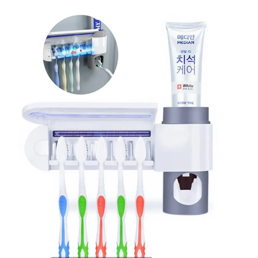 

Antibacteria Ultraviolet Toothbrush Holder Sterilizer Automatic Toothpaste Dispenser Squeezer Bathroom Accessories Set