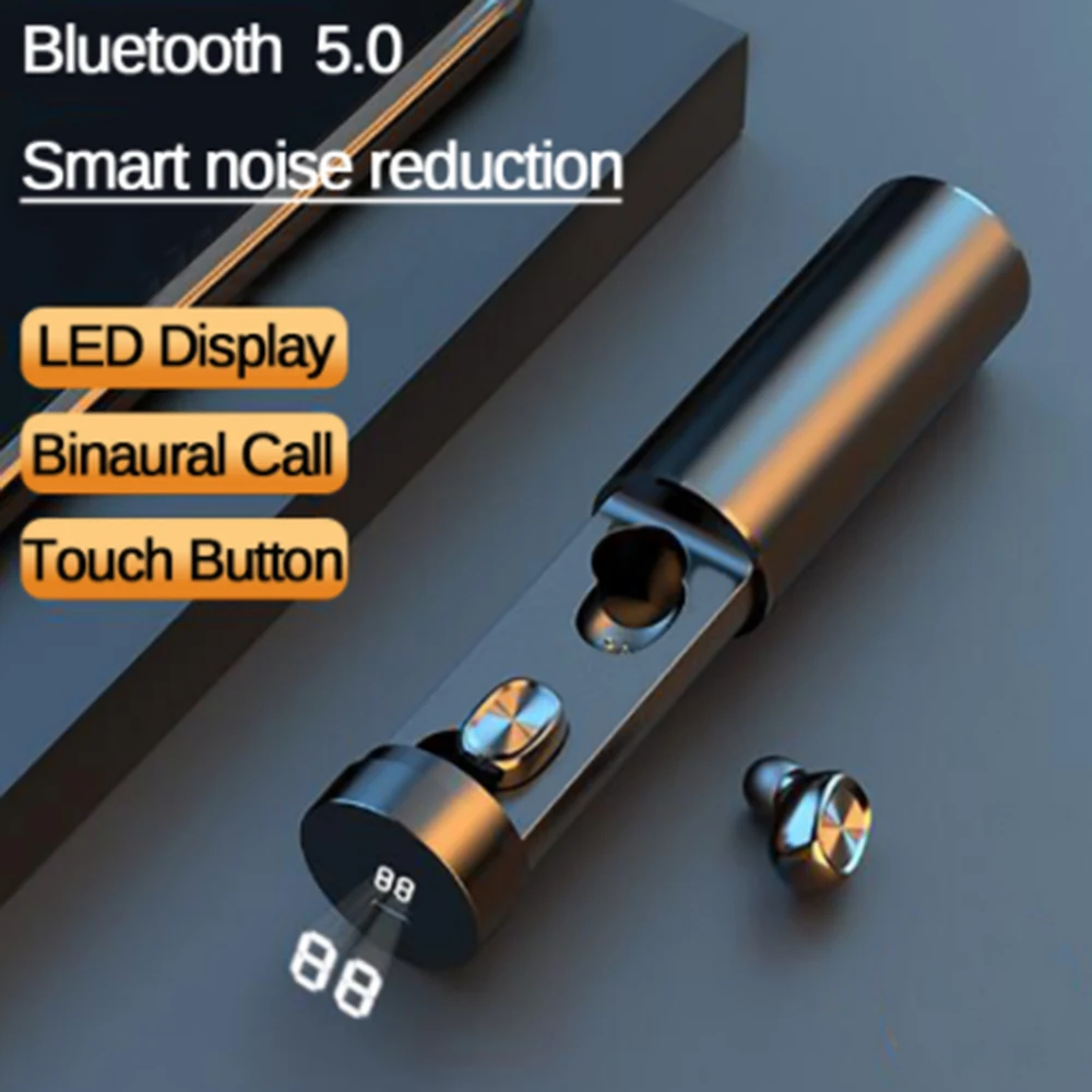 B9 Tws Earphones Wireless Bluetooth 5 0 Headphones 8D HIFI Stereo Bass Headest with LED Display Earphone Sport Music Auriculares