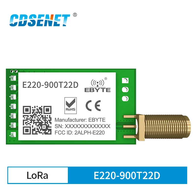 Llcc68 lora 868mhz 915mhz módulo sem fio 22dbm longo alcance 5km cdsenet E220-900T22D SMA-K uart rssi transmissor receptor dip