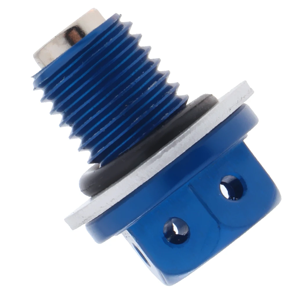 MagiDeal M12 Magnetic Aluminum Alloy Blue Drain Screw, Engine Suction Screw  27x20x20mm