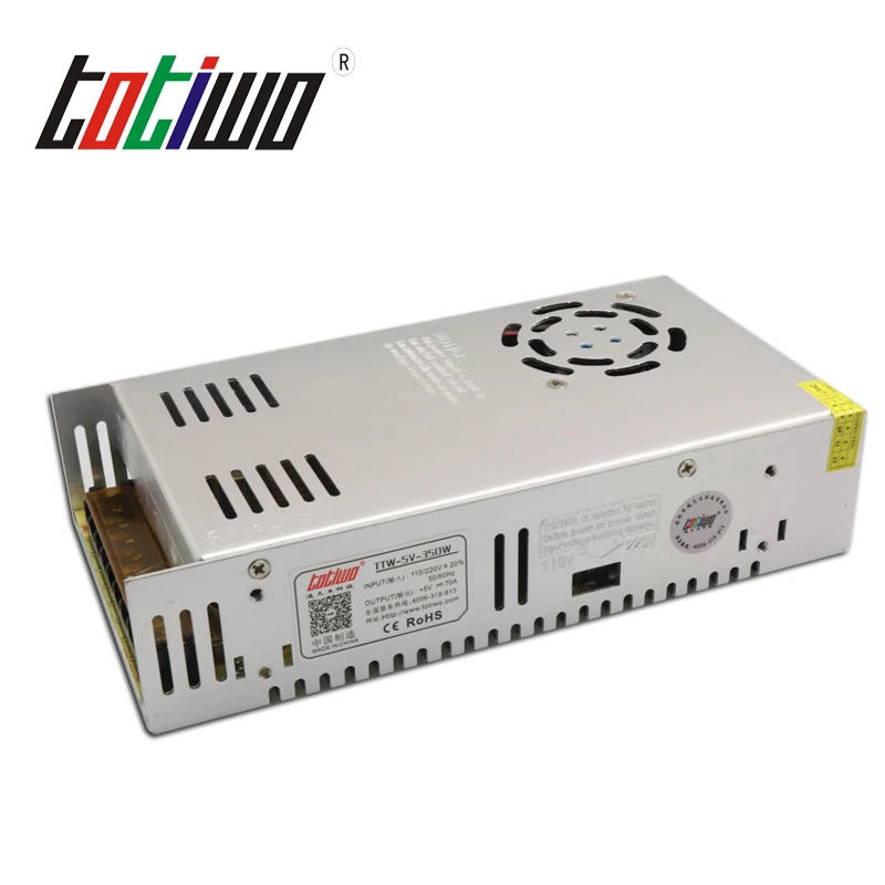 

TOTIWO AC 110V/220V to DC 5V 70A 350W LED Power Supply Switch SMPS for Christmas Led Pixel Lights
