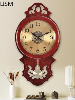 

Mechanism with Pendulum Retro Vintage Round Wall Clock Vintage Retro Antique Living Room Modern Design Metal Horloge Digitale