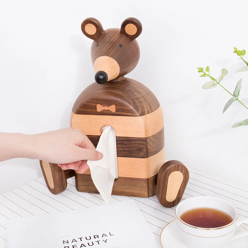 Коробка для салфеток, креативная маленькая мышь, коробка для детских салфеток, высокое качество, твердая деревянная коробка для салфеток, чехол для гостиной, держатель для салфеток, украшение