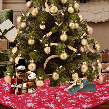 

Christmas Tree Skirt Snowflake Carpet Apron Floor Mat New Year Party Decoration