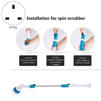 

Turbo Scrub Multi Cordless Electric Power Scrubber Brush Clean Brush-UK Plug
