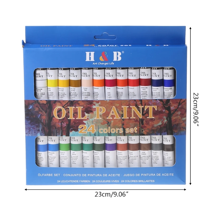 24 Colors Professional Oil Painting Paint Drawing Pigment 12ml Tubes Set Artist Art Supplies images - 6