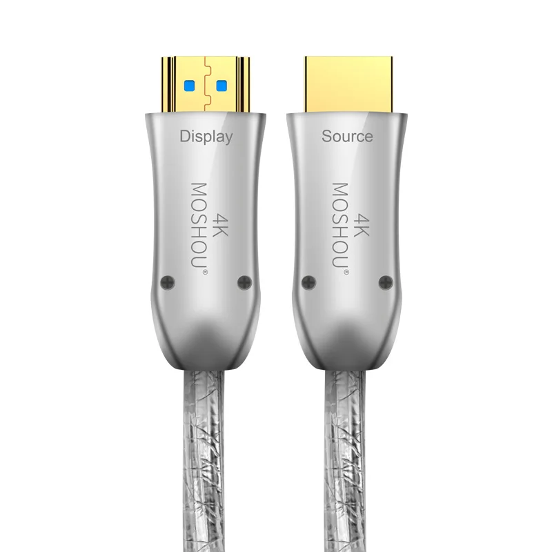 MOSHOU Enthusiast Оптическое волокно HDMI 2,0 кабель HD 4 к кабель 60 ГГц 18Gbs с аудио и Ethernet HDMI шнур без потерь HDMI кабель - Цвет: Серый