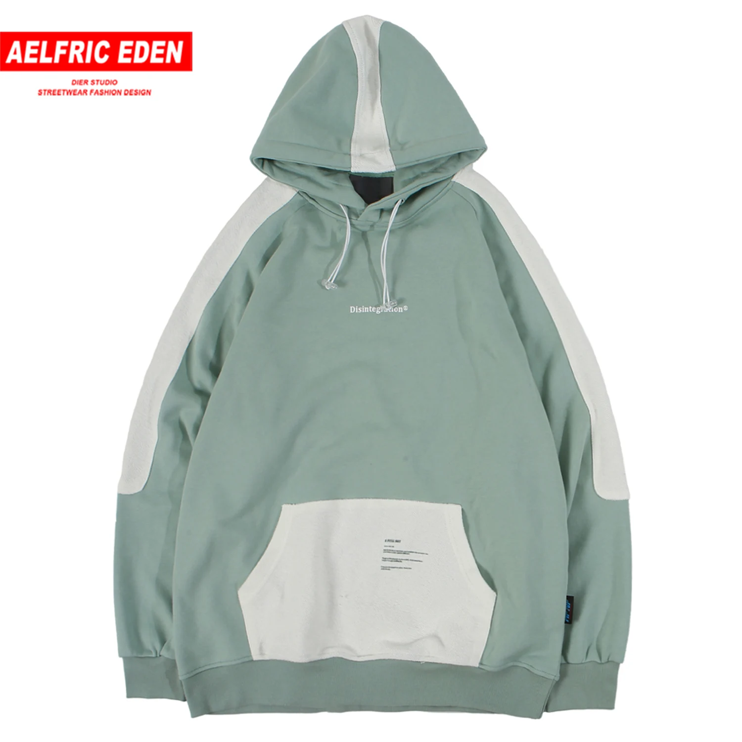 Patchwork Mens Hooded Sweatshirts Harajuku Casual Cotton Hoodies 2019 Streetwear Hip Hop Fashion Pullover Oversized | Мужская одежда