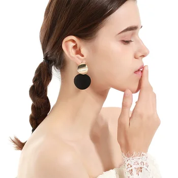

2020 Vintage Drop Earrings For Women Autumn Winter Jewelry New Brown Metal Earrings Statement Trendy Daily Party Accessories