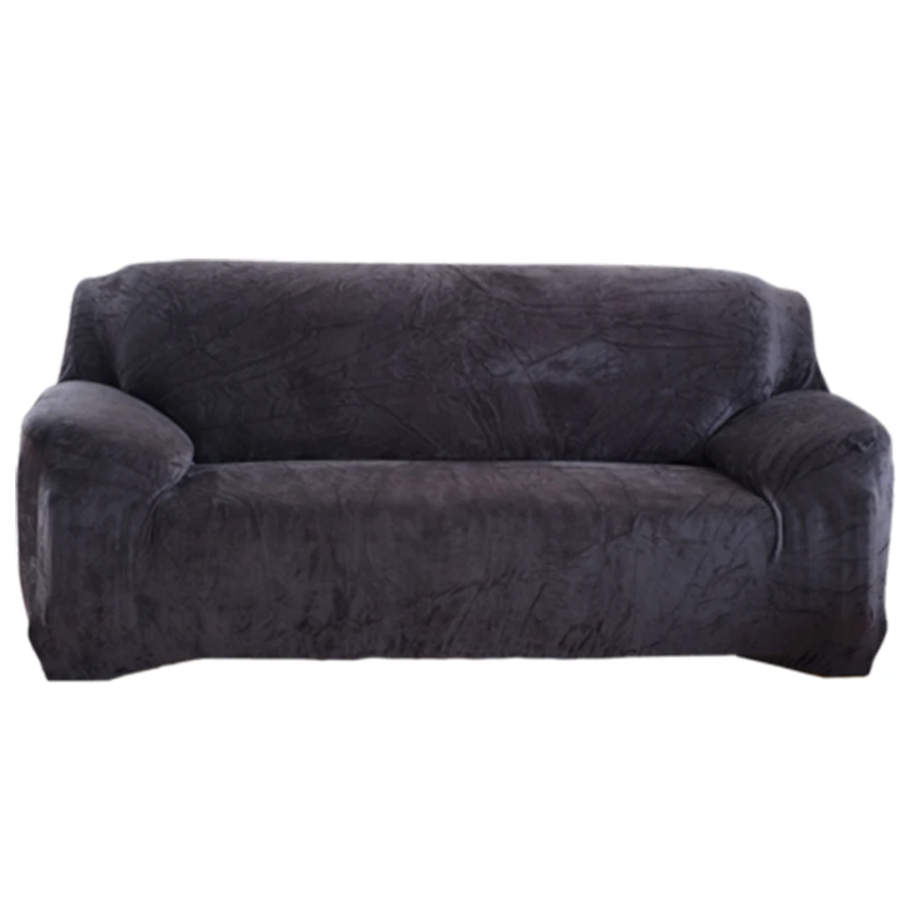 Теплые чехлы для диванов, утолщенные эластичные плюшевые диванные мягкие чехлы для гостиной, секционные Однотонные эластичные Чехлы для домашнего декора, защитные универсальные чехлы