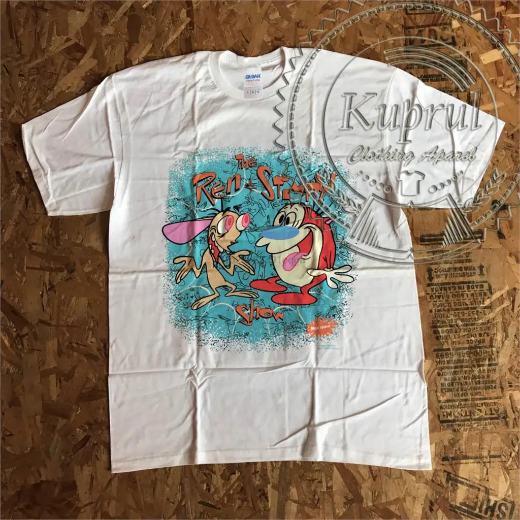 Футболка с принтом Vtg Ren And Stimpy 1991 MTV оптовая продажа 100% хлопок Классическая