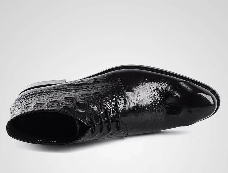 Мужские ботинки из натуральной кожи аллигатора осенние мужские ботинки на шнуровке полуботинки с высоким берцем мужская обувь