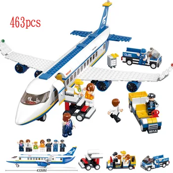 

City Plane Series International Airport Airbus Airplane Lepininglytechnic Building Blocks Sets Figures Bricks Toy For Children