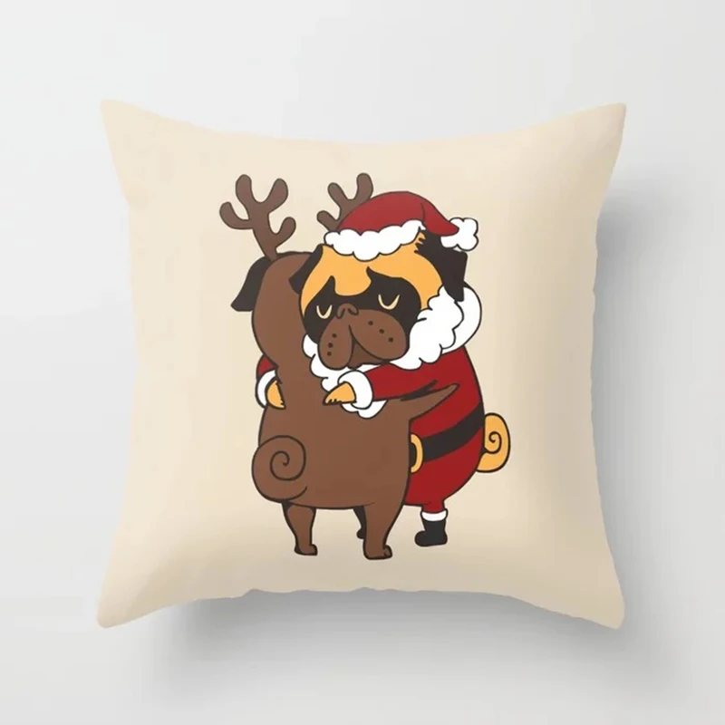 Christmas Pillow Cartoon Geometric Cushions Case Christmas Home Decorative Cushion For Sofa Xmas DIY Soft Hug Pillowcase - Color: 8