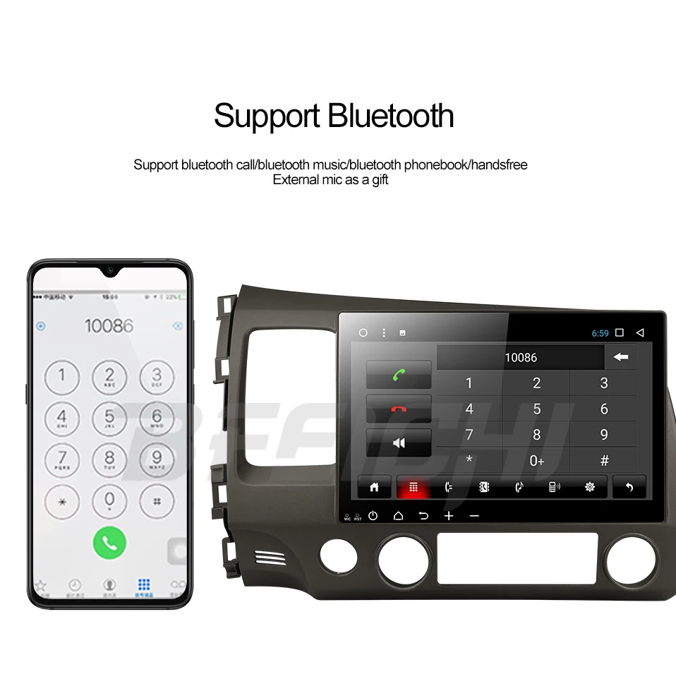 Sale android 9.0 PX30 car dvd gps player for honda civic 2006-2011 with radio gps navigation support mirror link steering wheel 9