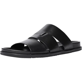 

Summer fender summer men genuine leather slippers flip flops casual Shoes beach outdoor anti-skid all-match cowhide spring