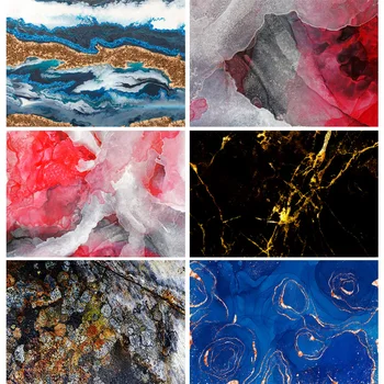 

SHENGYONGBAO Art fabric Photography Backdrops Props Colorful Marble Pattern Texture Photo Studio Background 200902DSX-03