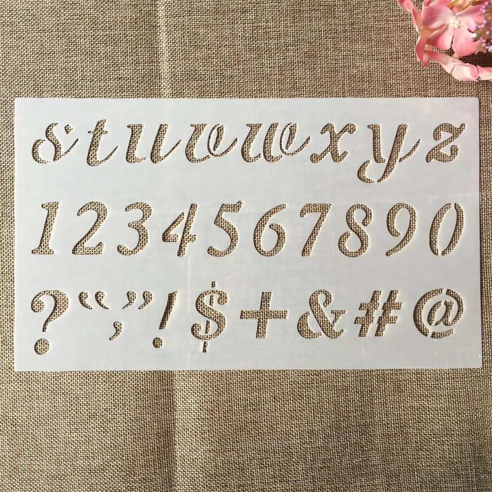 3 개/대 30*17cm 알파벳 영어 편지 DIY 겹쳐 스텐실 그림 스크랩북 색소 엠보싱 장식 템플릿