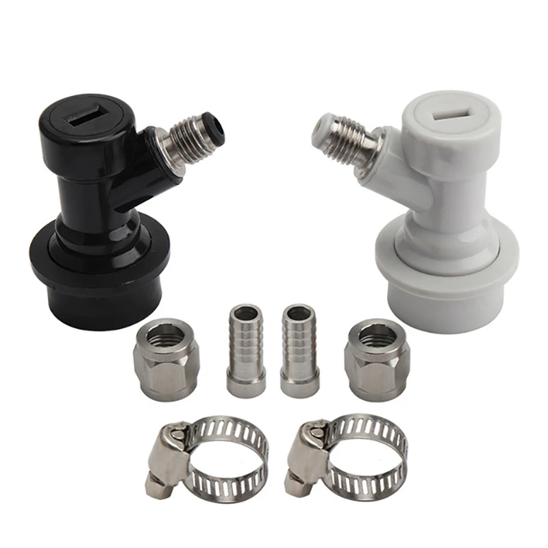 

Thread Ball Lock Keg Disconnect Set with SS 1/4 inch Barb Swivel Adapters,Liquid & Gas with 1/4 inch MFL