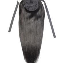 ZZHAIR, 60 г, 16 дюймов-20 дюймов, машинное производство, волосы remy, лента, конский хвост, на заколках, человеческие волосы для наращивания, конский хвост, Натуральные Прямые Волосы