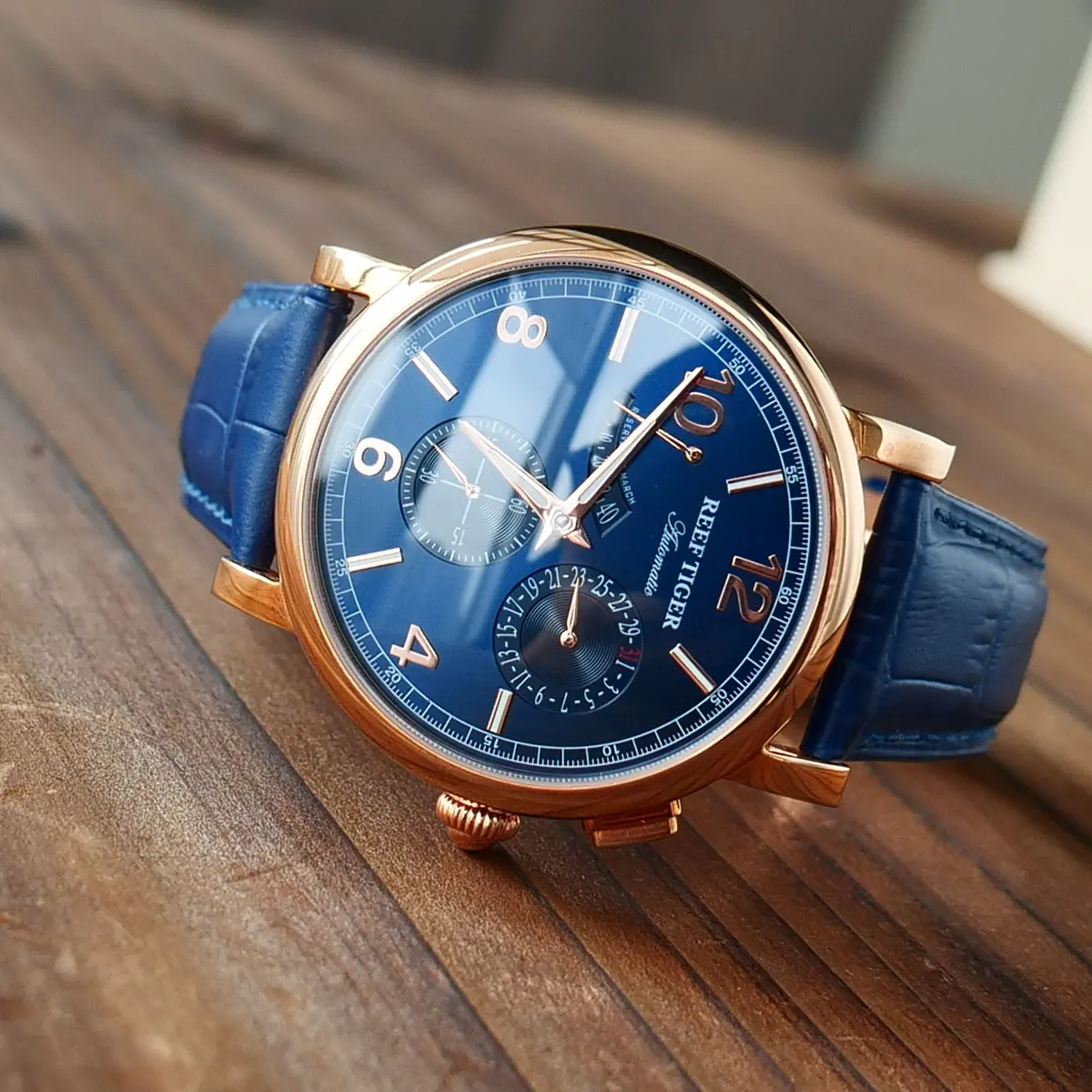 2019 Reef Tiger/РТ Топ бренд Reloj Hombre Роскошные автоматические часы многофункциональные