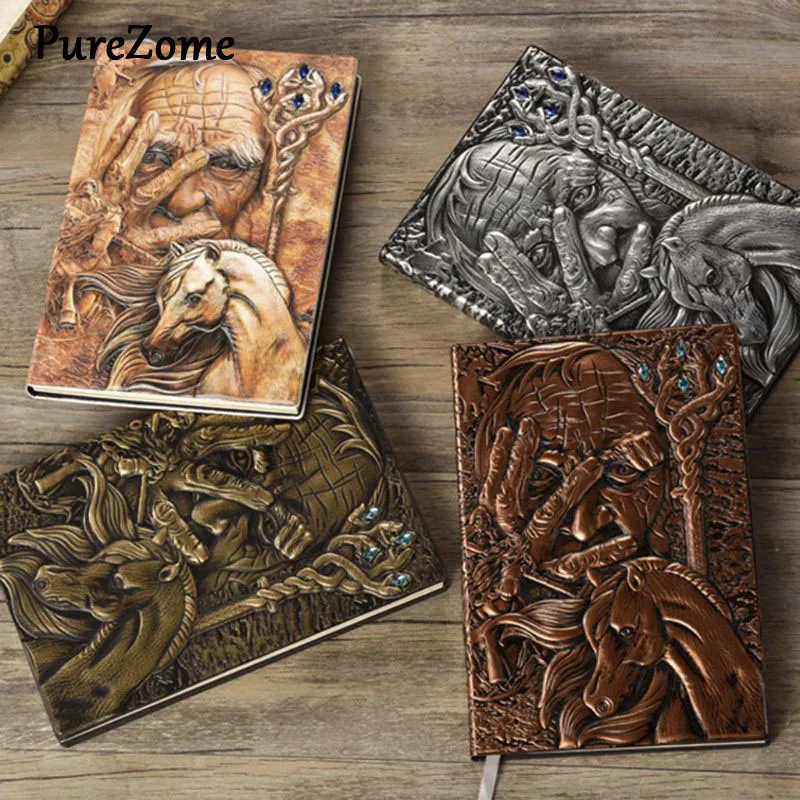 

Creative The Magic Embossed A5 Leather Notebook Journal Notepad Travel Diary Planner Book School Office Supplies