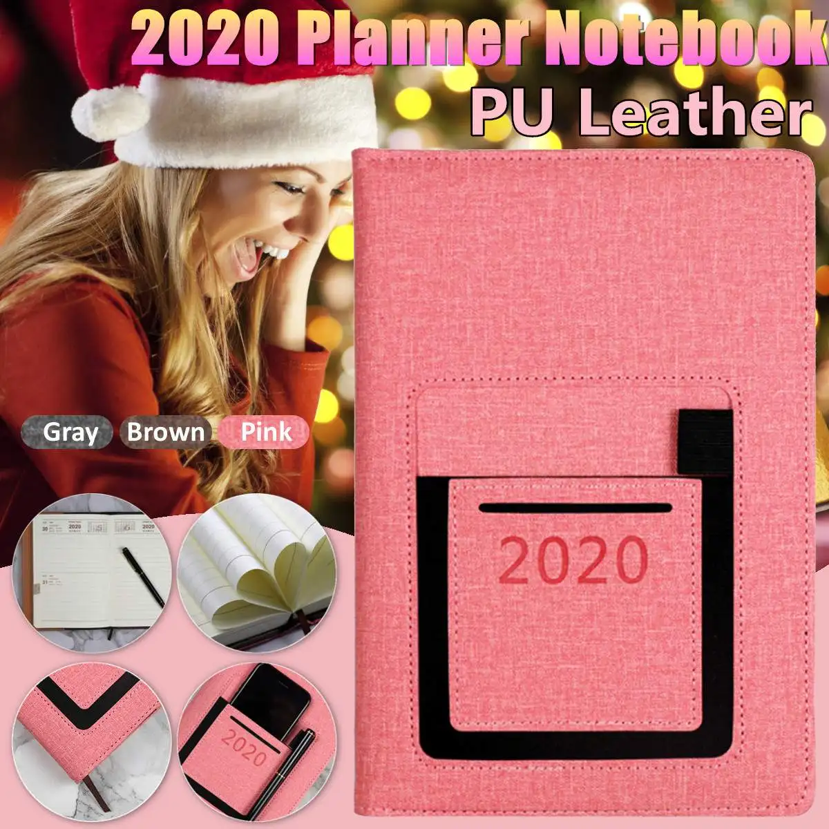 

Multifunction A5 PU Leather Planner Notebook 2020 Notepad School Stationery Diary Organizer Office Notebook New