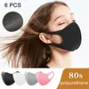 6 Pcs Black Mouth Mask Reusable Dust Mask Washable Mascarillas Face Shield Masque Foggy Haze Mask Mundschutz Unisex ► Photo 2/6