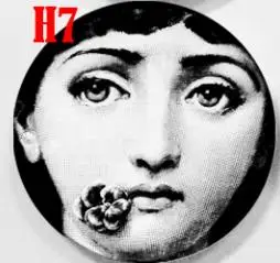 H7 Rosenthal Piero fornasetti тарелки черно-белые иллюстрации подвесные блюда образец комнаты/дома/отеля Декор Кавальери лицо Керамические ремесла - Цвет: H7