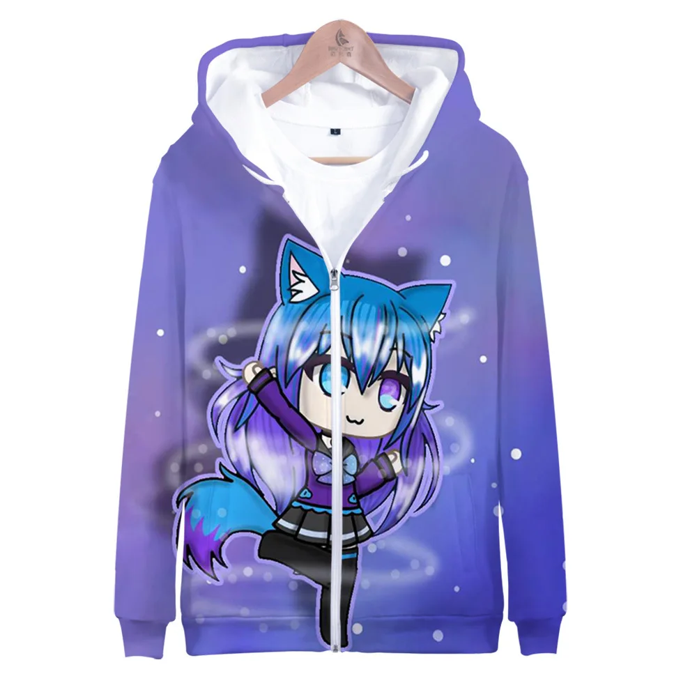 New Gacha Life Hoodie Homens / Mulheres 3D Zíper Suéter Meninos