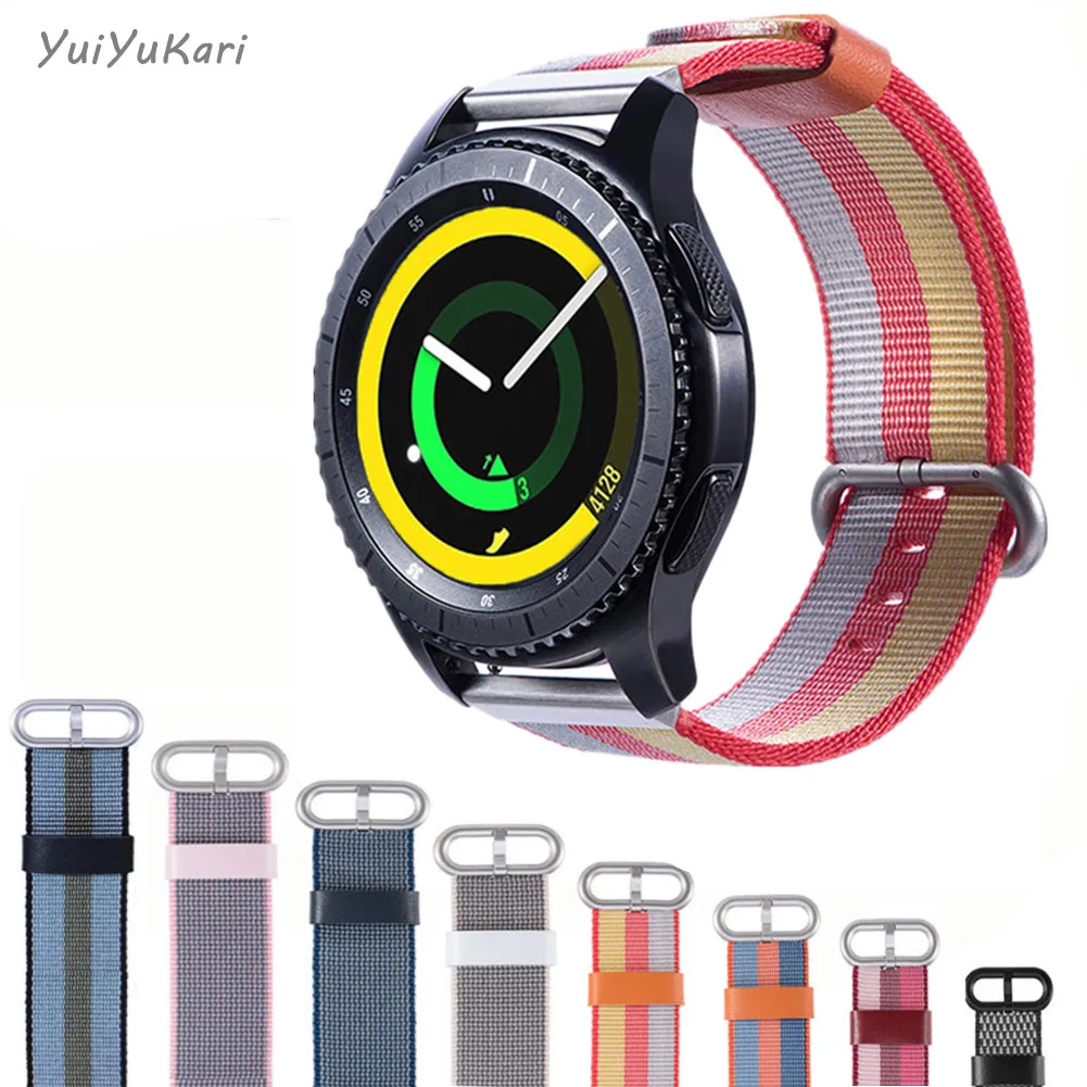 Блестящий тканый нейлоновый ремешок для часов samsung Galaxy Watch Active 42 мм 46 huawei GT Magic Huami