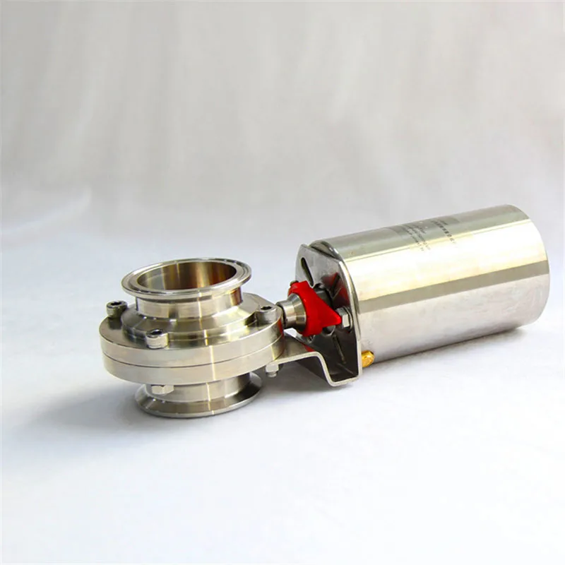 

1-1/2 " SS304 Stainless Steel Pneumatic Butterfly Valve Sanitary Vertical Tri Clamp Actuator Homebrew