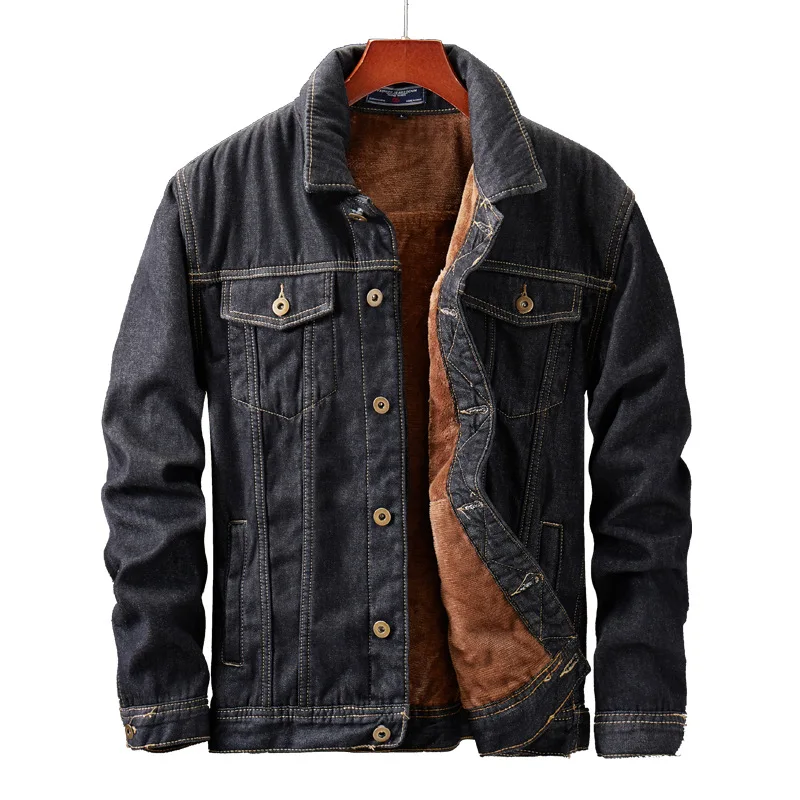 2019 Brand Winter Men Jacket And Coat Warm Fleece Denim Fashion Mens Jean Jackets Outwear Male Cowboy | Мужская одежда