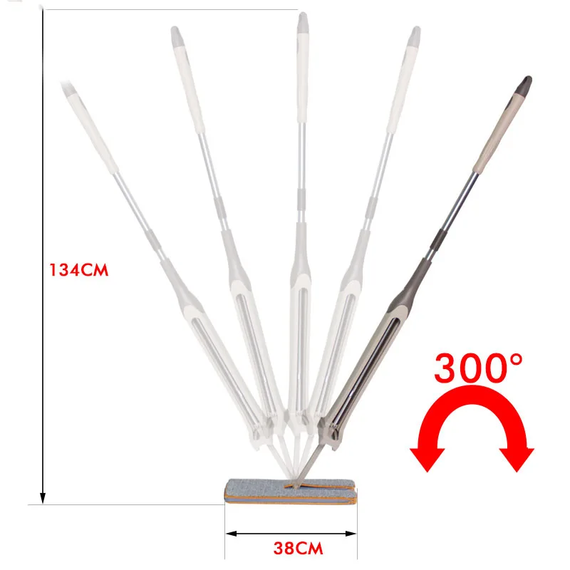 ARMTHM микрофибра пыли Двусторонняя Швабра 360 легкая вращающаяся телескопическая