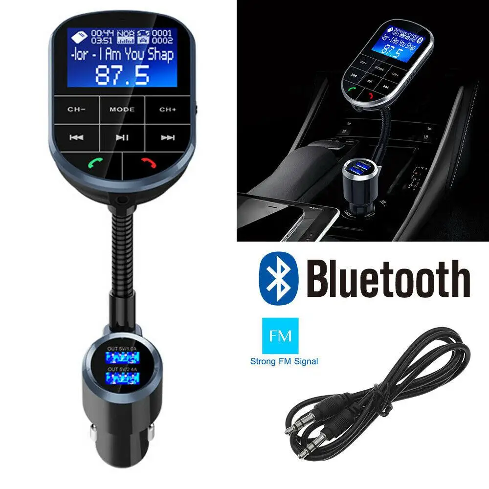 Автомобильный комплект с fm-передатчиком BEESCLOVER, беспроводная связь, Bluetooth, MP3 плеер, двойной USB, для умной зарядки, зарядное устройство, Bluetooth 4,2