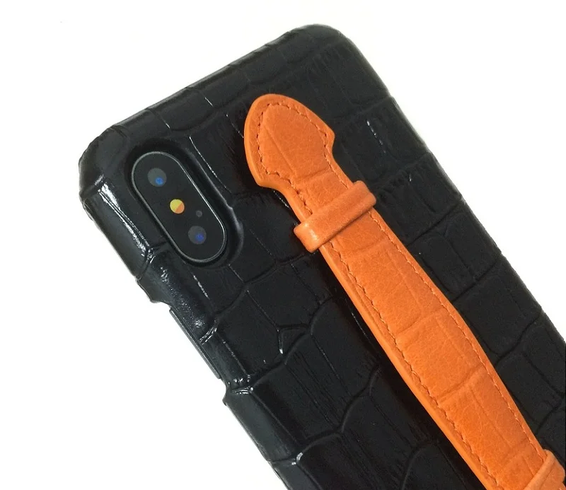 Тонкий чехол из натуральной кожи с ремешком на руку для iPhone X XS 10, Роскошный милый тонкий жесткий чехол из крокодиловой кожи для iPhone X, разные цвета
