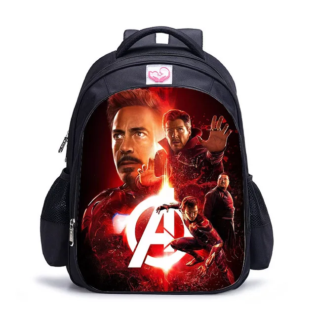 16 Inch Hulk Iron Man Children School Bags Orthopedic Backpack Kids School Boys Girls Mochila Catoon Bags - Цвет: photo color