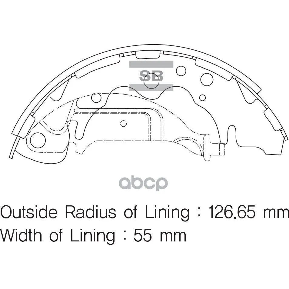 Sa126_колодки Барабанные! Kia Carnival All 99, Chrysler Voyager All 96 Sangsin Brake Sa126 Sangsin brake арт. SA126
