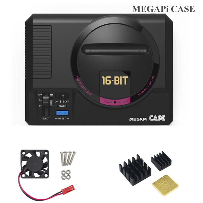 Retroflag MEGAPi CASE-M для Raspberry Pi 3 Model B Plus классический usb-контроллер-M+ вентилятор+ радиаторы+ адаптер питания для RetroPie - Цвет: Kit A