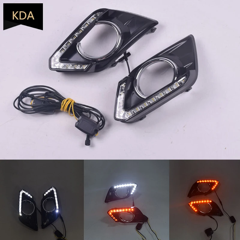 

2Pcs Auto DRL 12V Bumper LED Daytime Running Light Turn Signal Fog Lamp Waterproof For Nissan X-trail Xtrail T32 2014 2015 2016