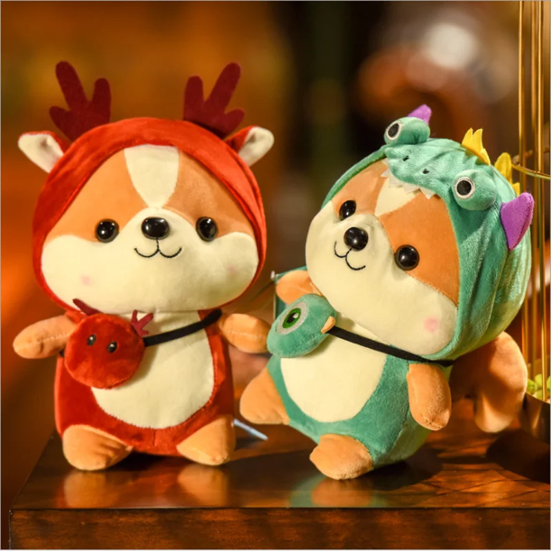 Creative squirrel doll soft and cute turned dinosaur plush toy children dolls to send female birthday Christmas gift doll