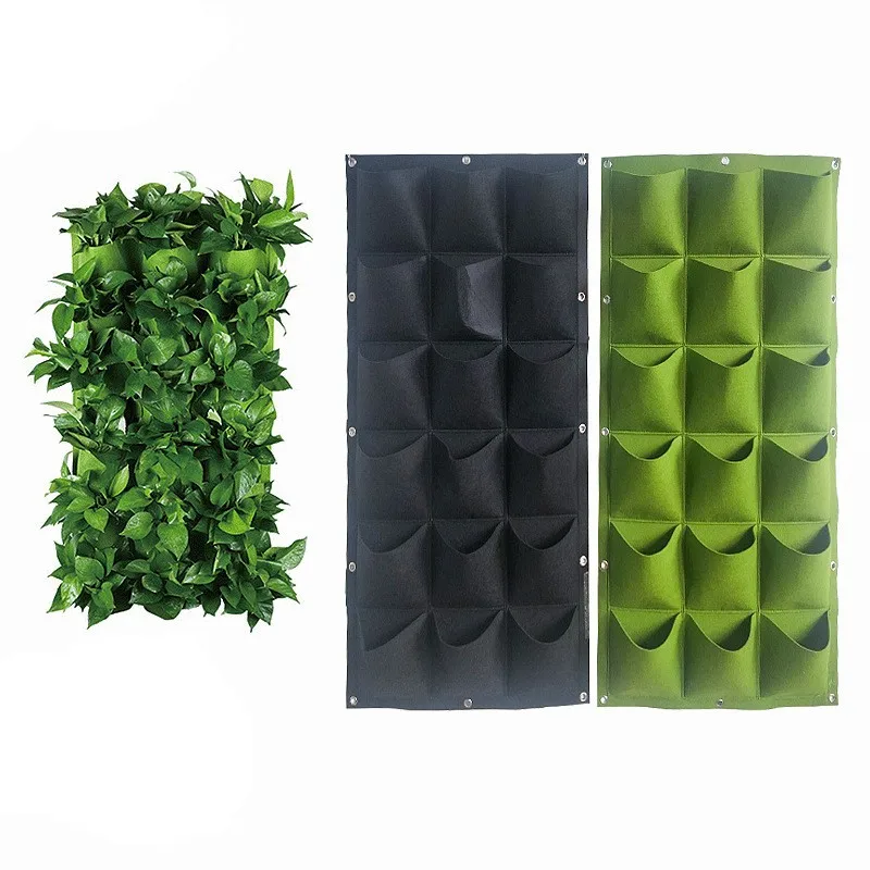 2/4/6/12/18/72 Pockets Wall Hanging Planting Bags Green Grow Bag Planter Vertical Vegetable Living Garden Bag Jardin Supply 1PC