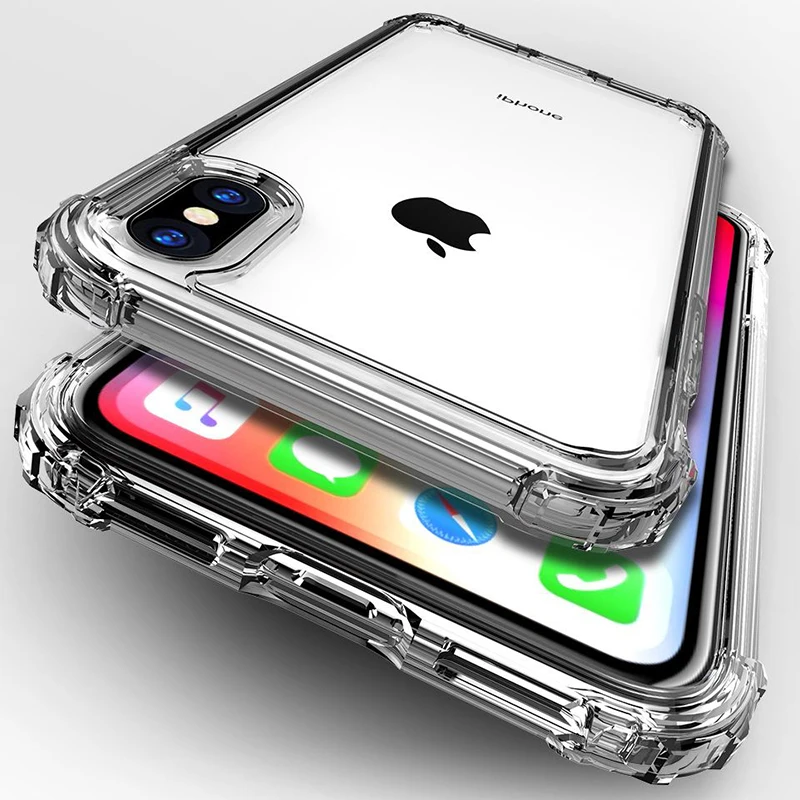 

anti-fall military grade Transparent TPU Phone Case For iPhone 11 PR0 X XS XR XS Max 8 7 6 6S Plus 5SE Clear protection Cover