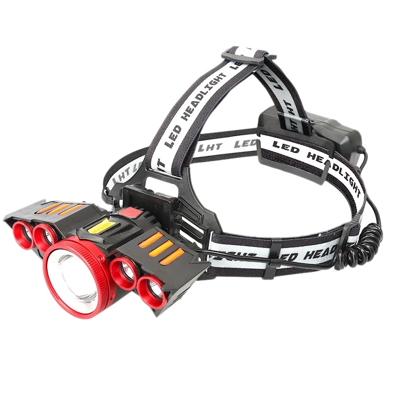 

Charging Sensor Headlight T6 Charging Led Glare Zoom Zoom Outdoor Fishing Headlight Eu Plug