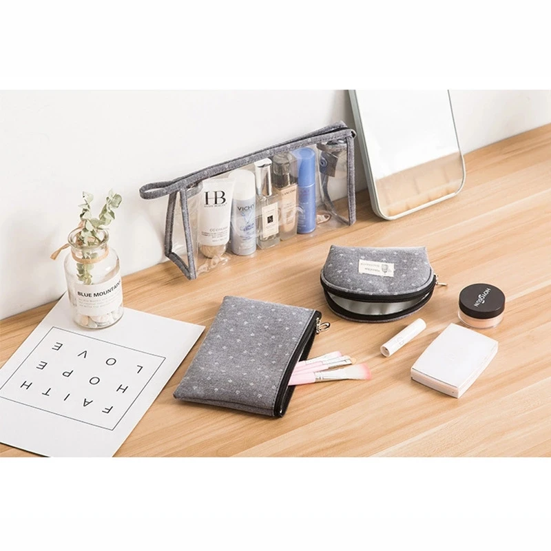 Водонепроницаемая косметичка из ПВХ 3 шт./компл. дорожная прозрачная для