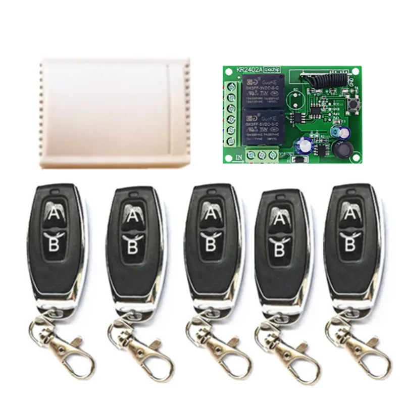 

433MHz Universal DC 6V 12V 24V 2CH Wireless Smart Remote Control Switch Receiver Module Transmitter For Lamp Motor