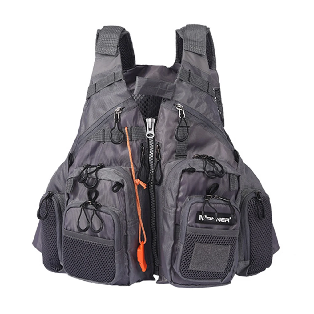 Colete de Pesca ao ar Suprimentos de Pesca de Água Adulto Livre Flutuabilidade Terno Natação Superior Multi Bolsos Água Salgada Doce Epe 19 High Quality Esporte e Lazer